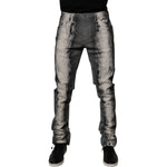 Dolce & Gabbana Gray Tie Dye Cotton Skinny Men Denim Jeans PAN75265-48