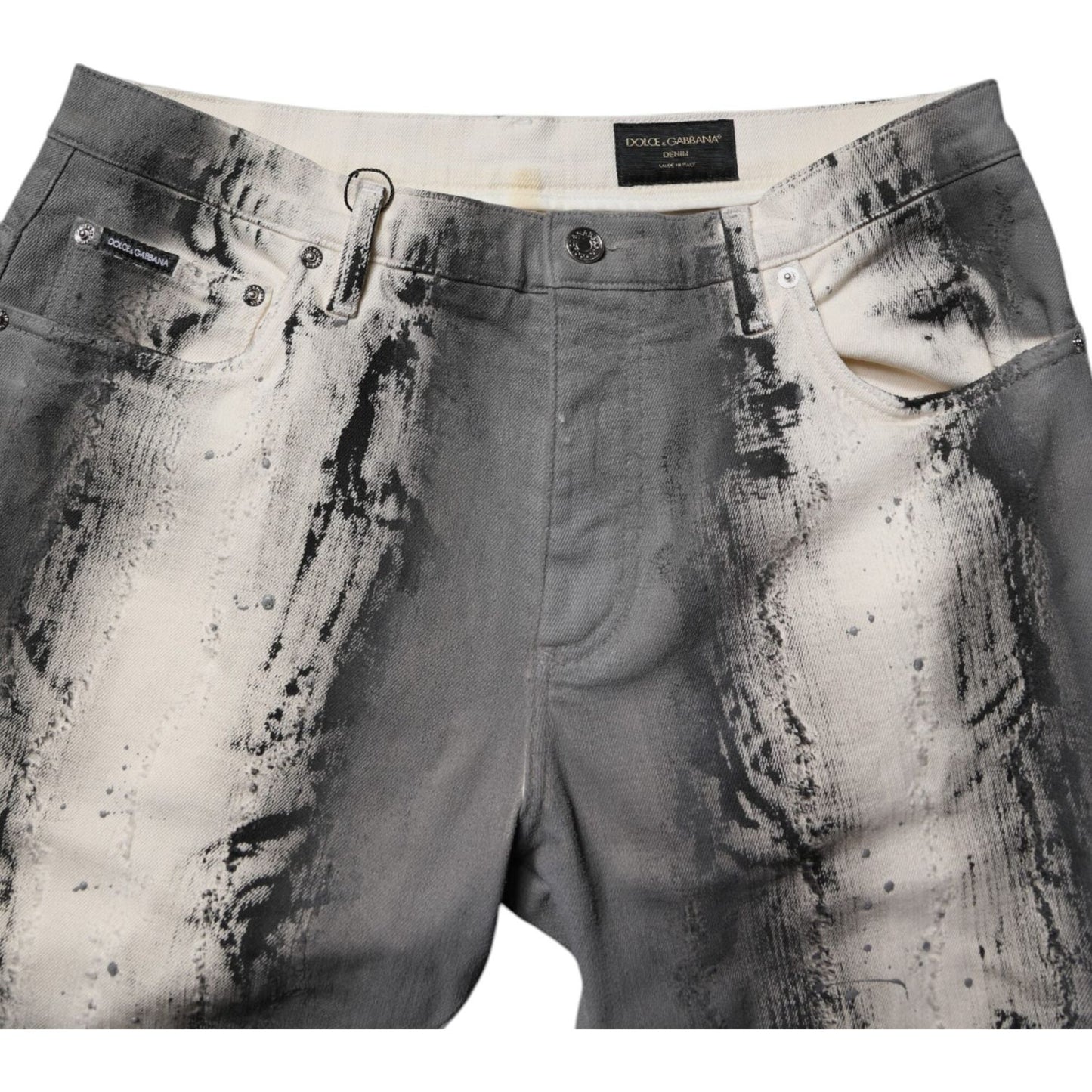 Dolce & Gabbana Gray Tie Dye Cotton Skinny Men Denim Jeans PAN75265-48