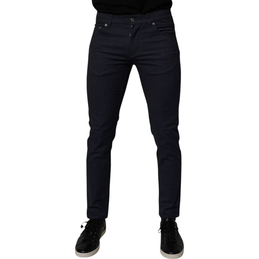 Dolce & Gabbana Dark Blue Cotton Stretch Skinny Denim Jeans PAN75284-44