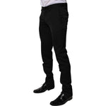 Dolce & Gabbana Black Wool Tapered Formal Dress Pants PAN75328-48