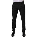 Dolce & Gabbana Black Polyester Tapered Formal Men Dress Pants PAN75334-46