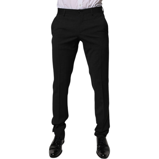 Dolce & Gabbana Black Polyester Tapered Formal Men Dress Pants PAN75334-46