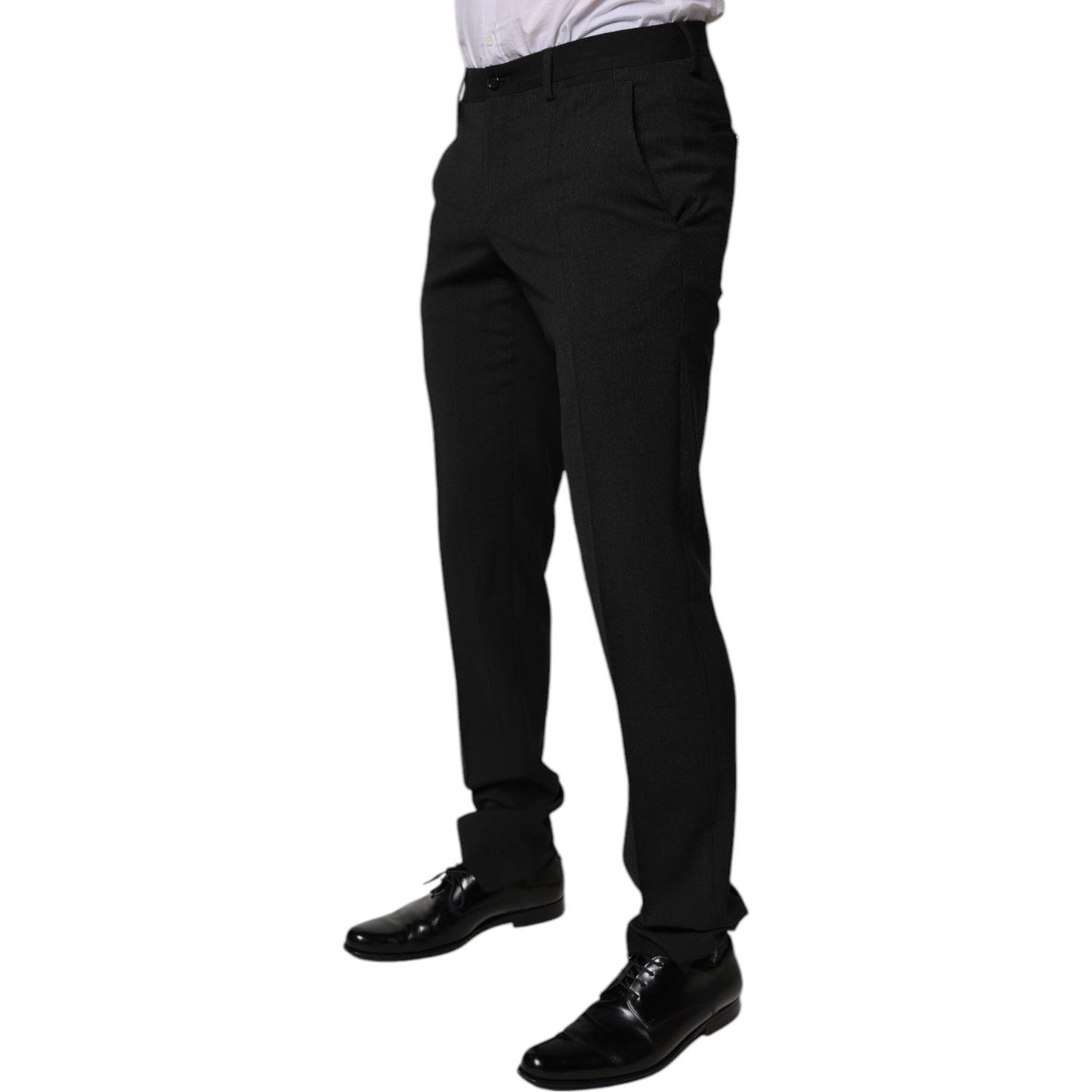 Dolce & Gabbana Black Polyester Tapered Formal Men Dress Pants PAN75334-46