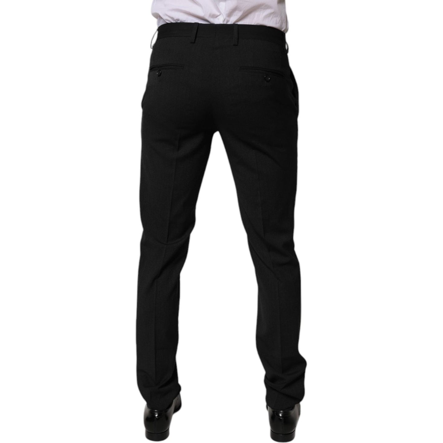 Dolce & Gabbana Black Polyester Tapered Formal Men Dress Pants PAN75334-46