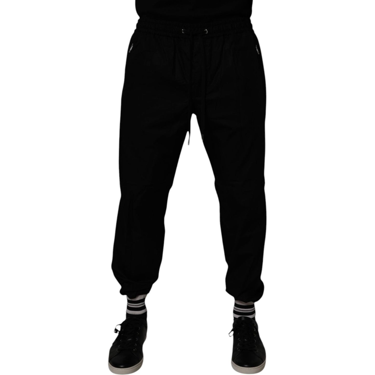 Dolce & Gabbana Black Cotton Men Jogger Sweatpants Pants PAN76003-52