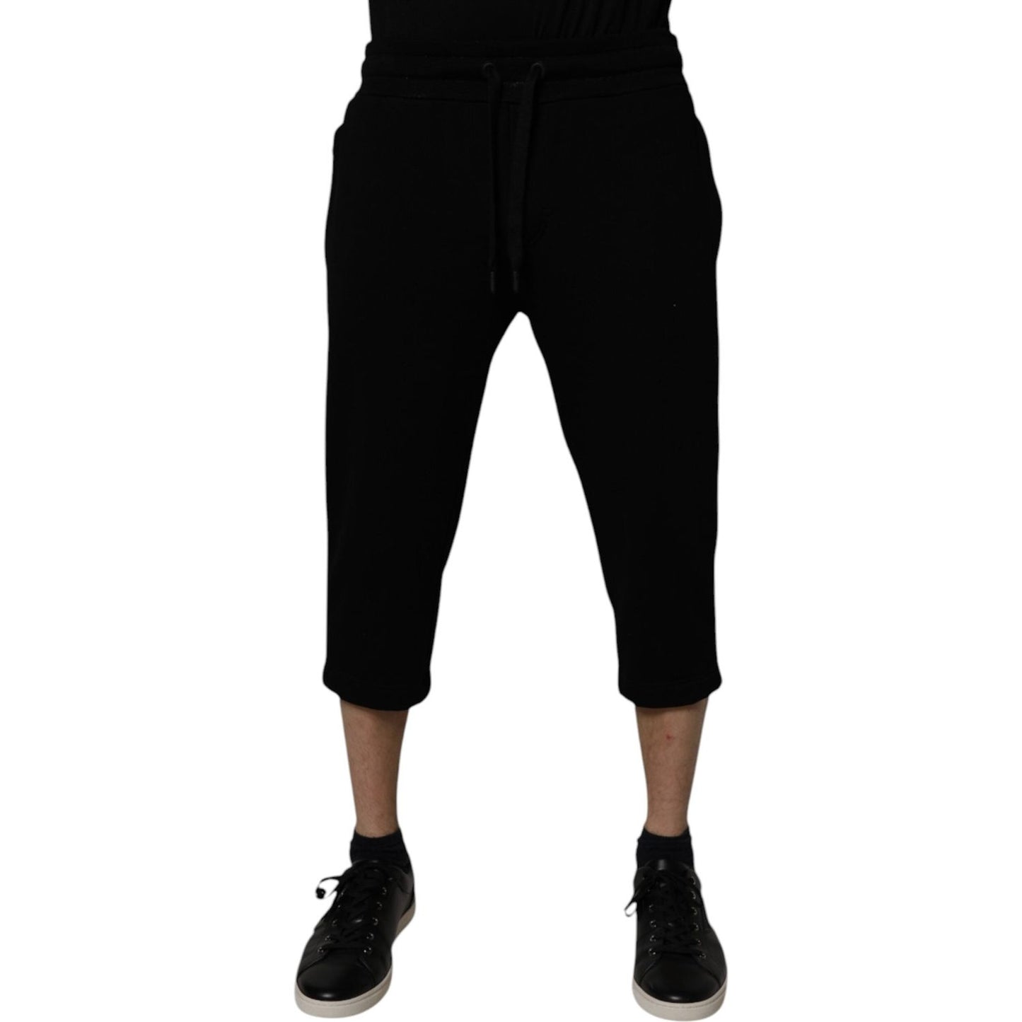 Dolce & Gabbana Black Cotton Blend Cropped Sweatpants Pants PAN76004-50