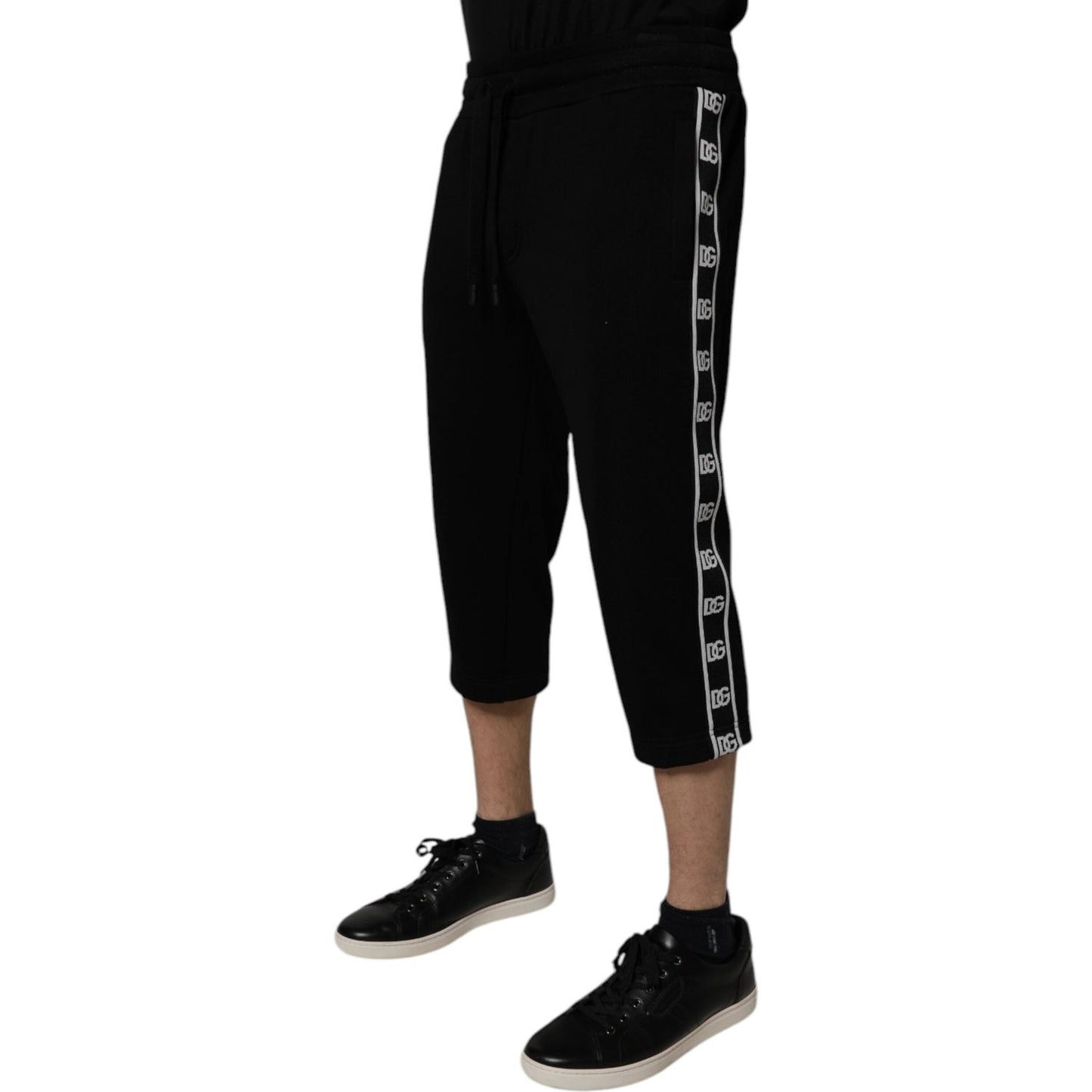 Dolce & Gabbana Black Cotton Blend Cropped Sweatpants Pants PAN76004-50