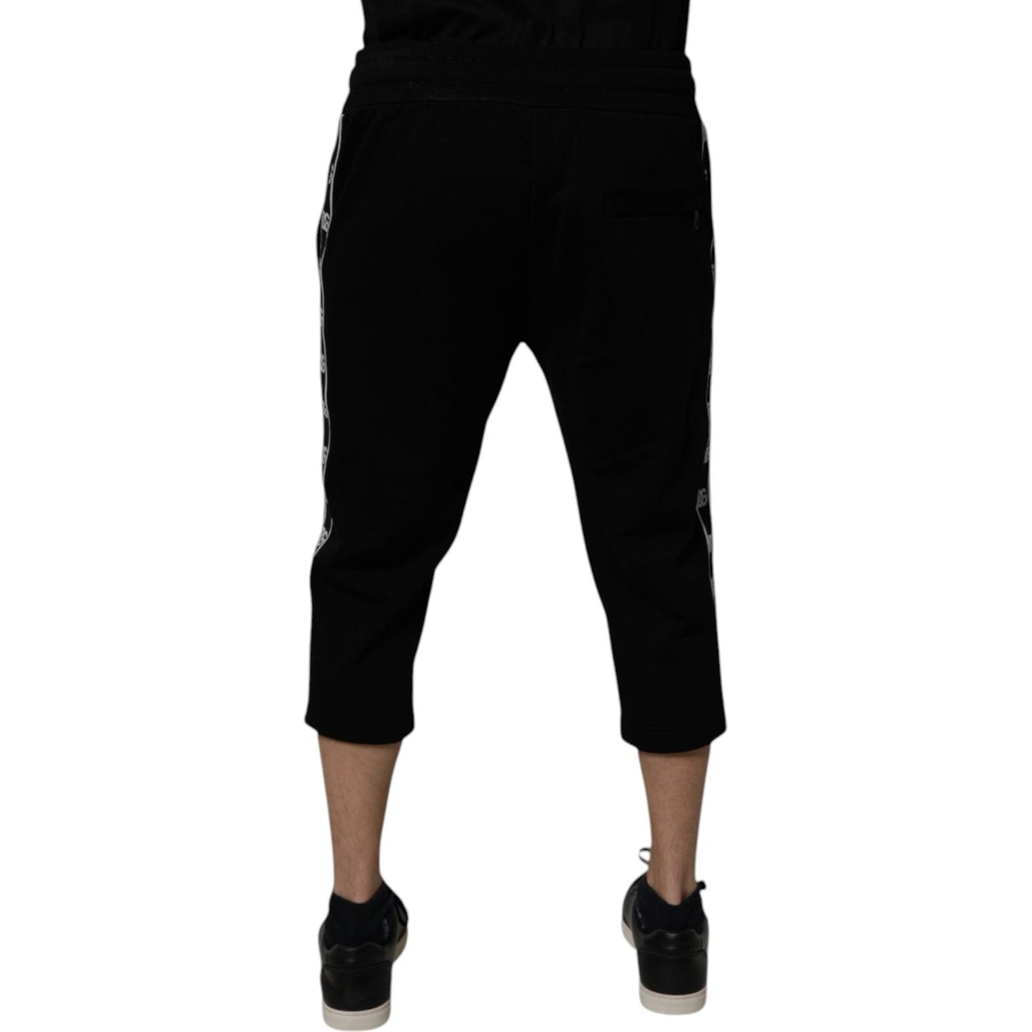 Dolce & Gabbana Black Cotton Blend Cropped Sweatpants Pants PAN76004-50