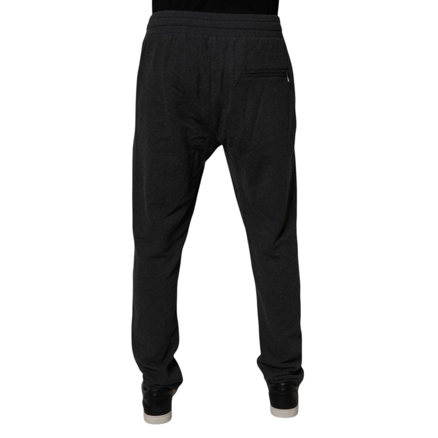 Dolce & Gabbana Dark Gray Logo Cotton Jogger Sweatpants Pants