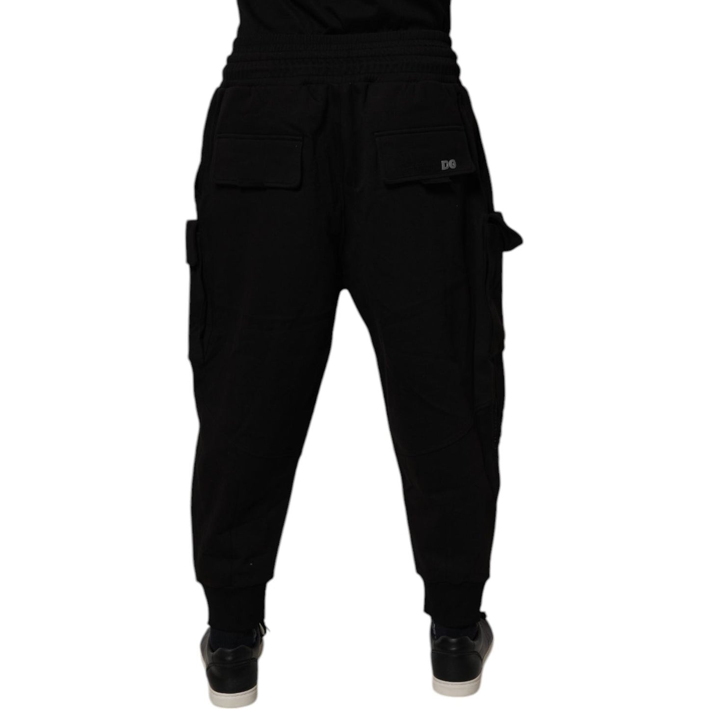 Dolce & Gabbana Black Cotton Men Cargo Jogger Sweatpants Pants PAN76061-L
