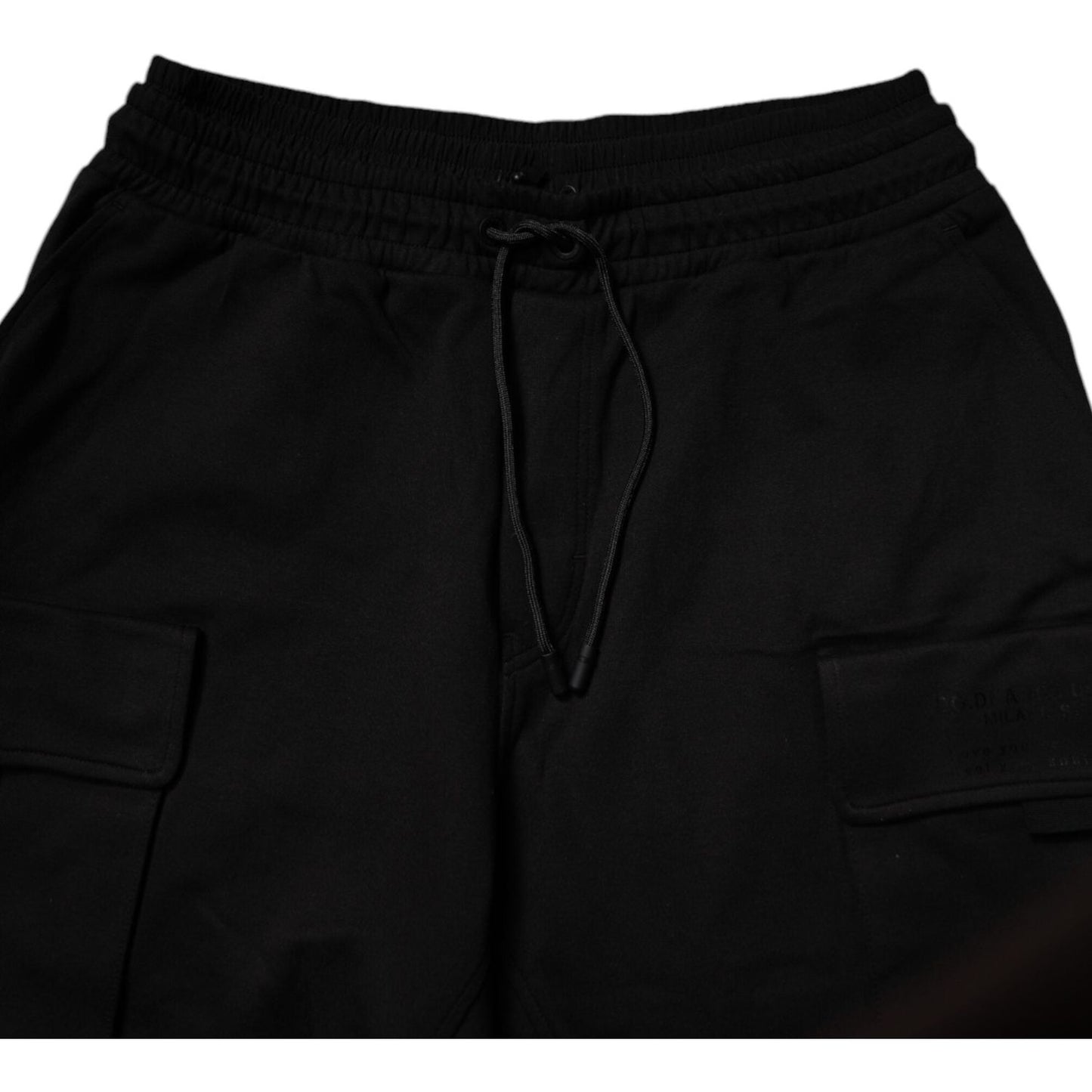 Dolce & Gabbana Black Cotton Men Cargo Jogger Sweatpants Pants PAN76061-L