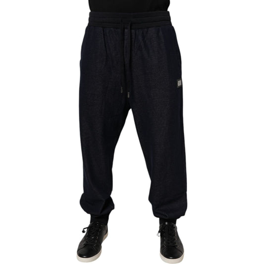 Dolce & Gabbana Black Jacquard Cotton Jogger Sweatpants Pants PAN76119-54