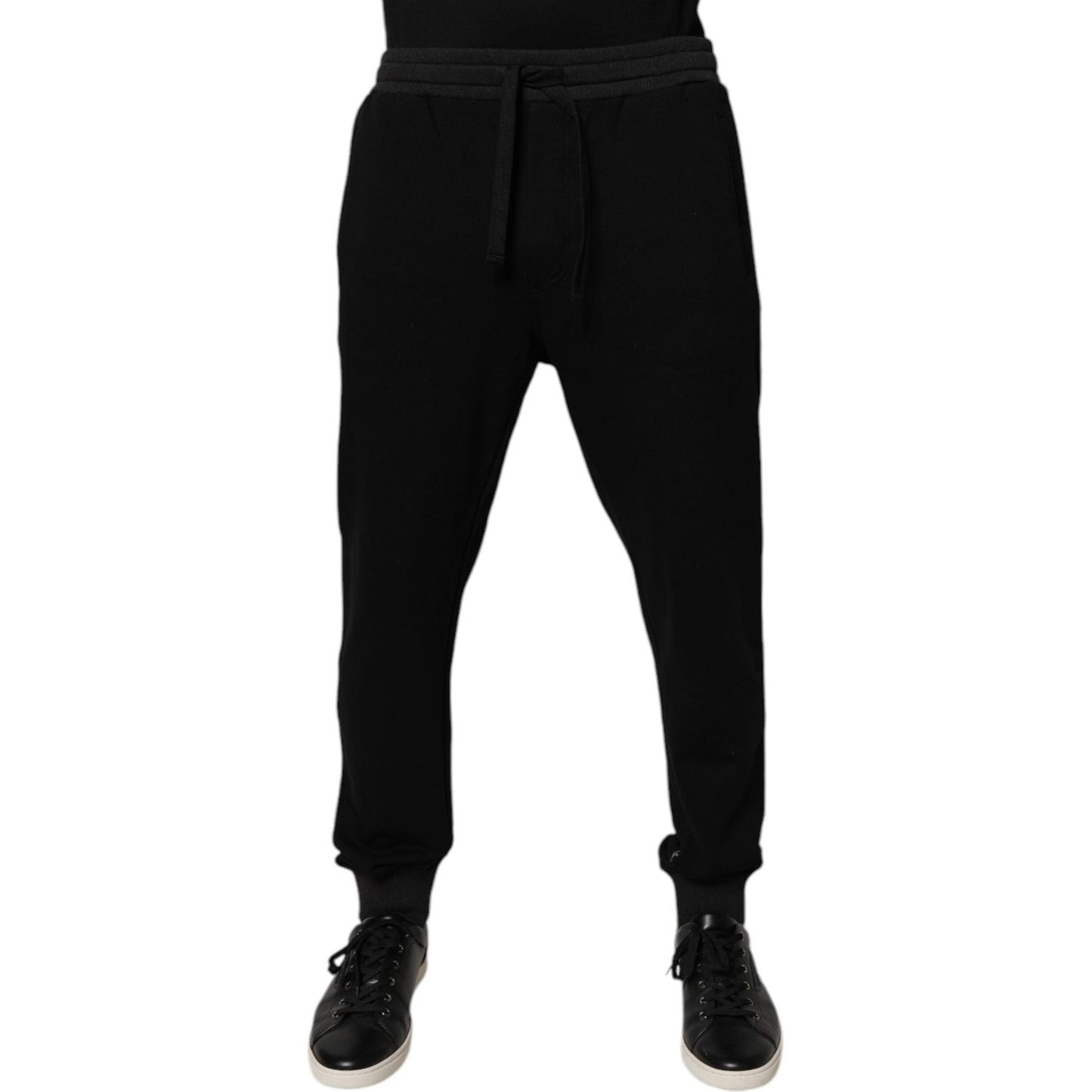 Dolce & Gabbana Black Logo Men Jogger Cotton Sweatpants Pants PAN76129-48