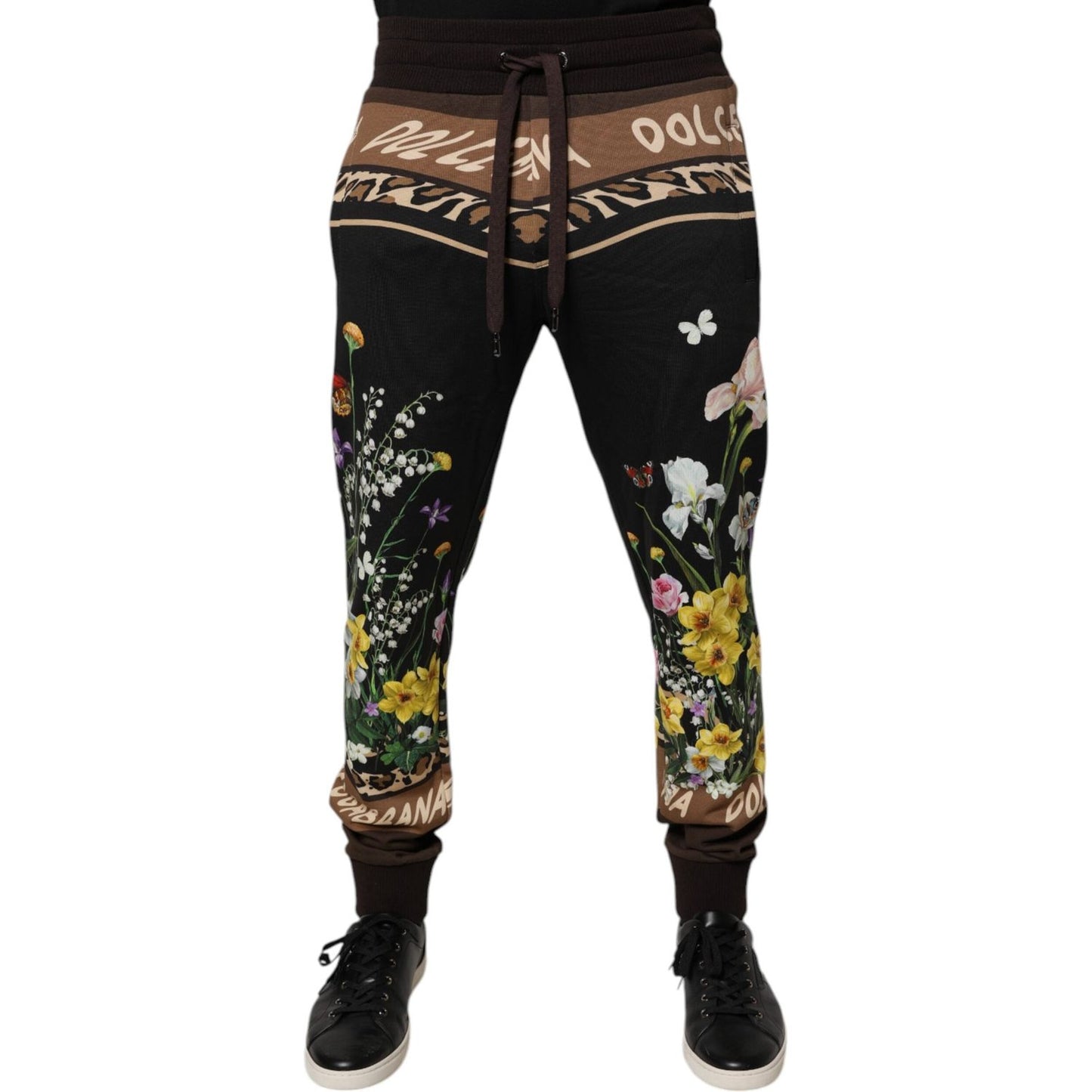 Dolce & Gabbana Black Floral Cotton Jogger Sweatpants Pants PAN76180-48