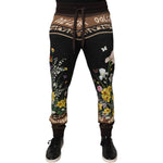 Dolce & Gabbana Black Floral Cotton Jogger Sweatpants Pants PAN76180-48