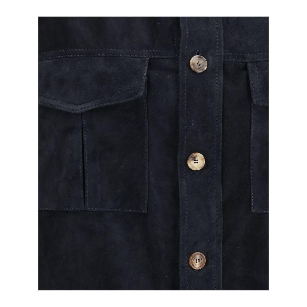 Brunello Cucinelli Suede leather shirt Jacket BR-MPCLN2035C6536-M