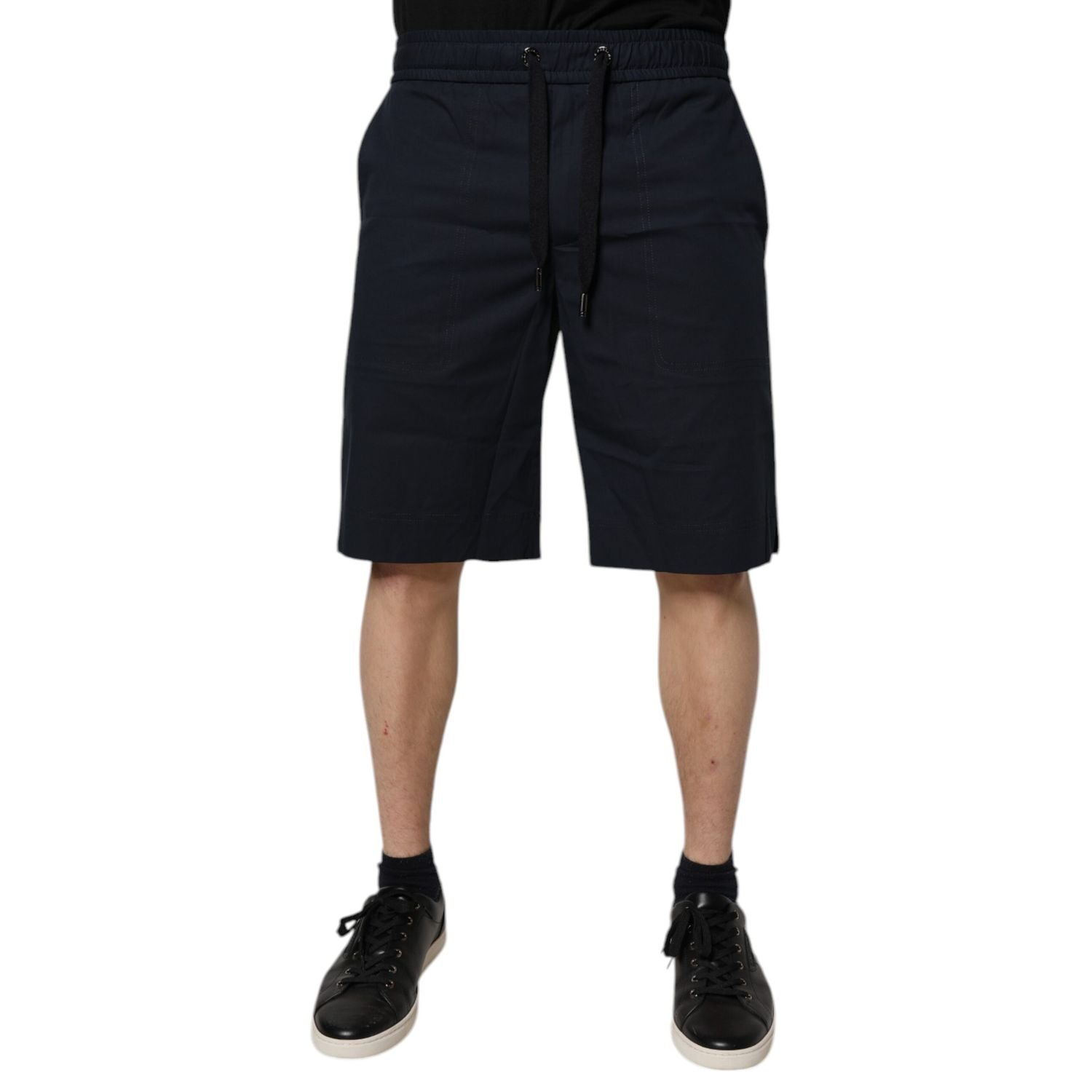 Dolce & Gabbana Dark Blue Cotton Bermuda Sweatshorts Shorts
