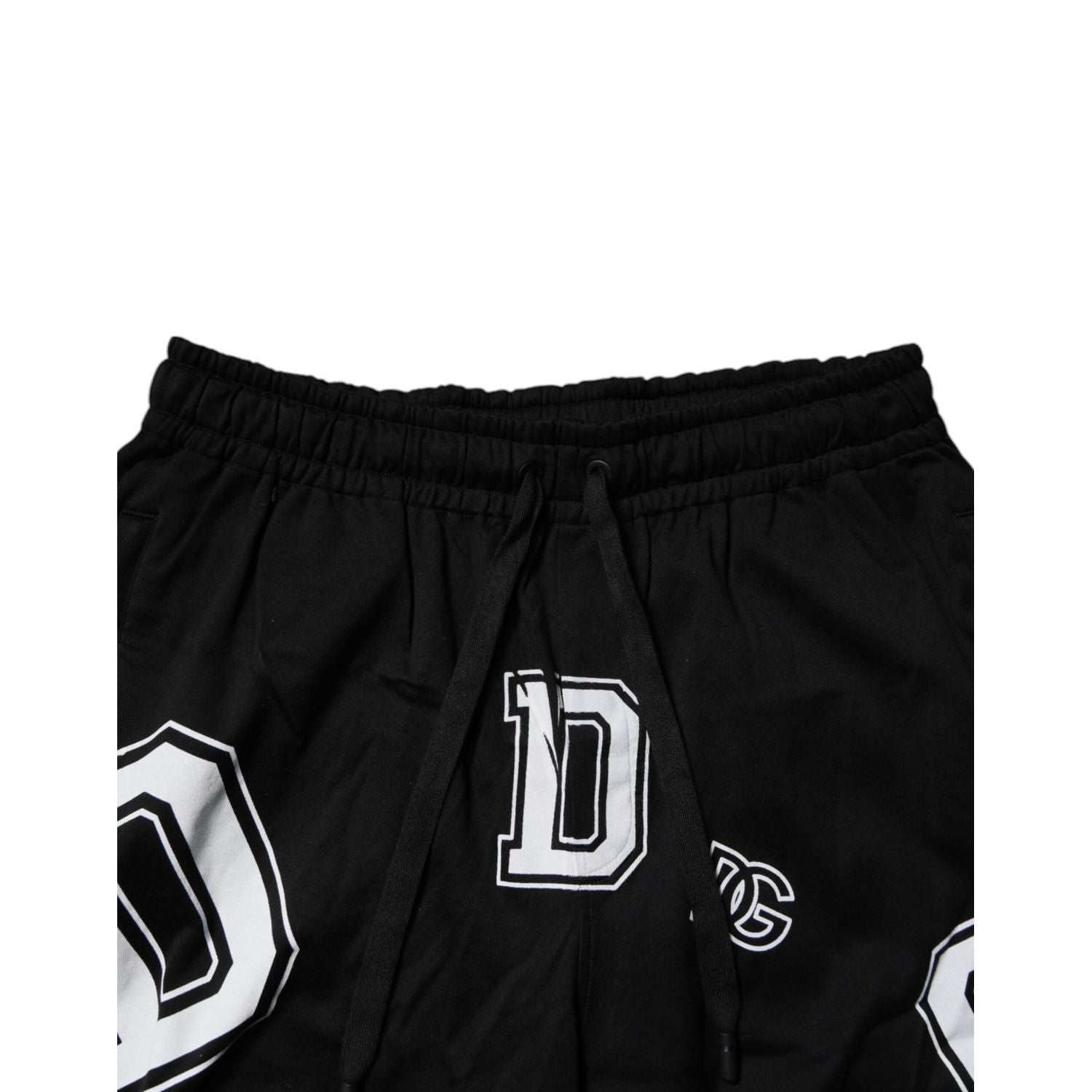 Dolce & Gabbana Black Logo Cotton Bermuda Sweatshorts Shorts