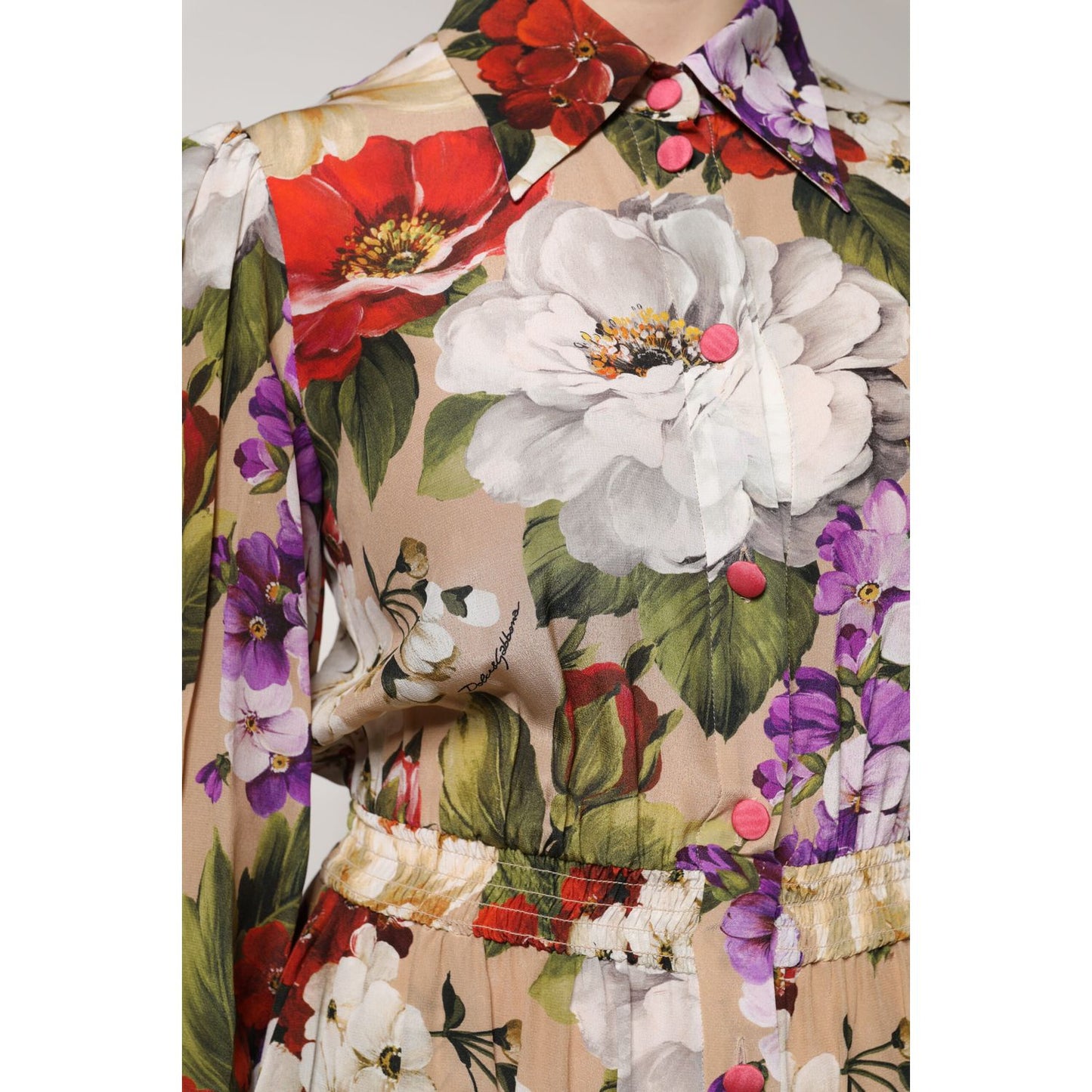 Dolce & Gabbana Multicolor Floral Wide Leg Jumpsuit Dress