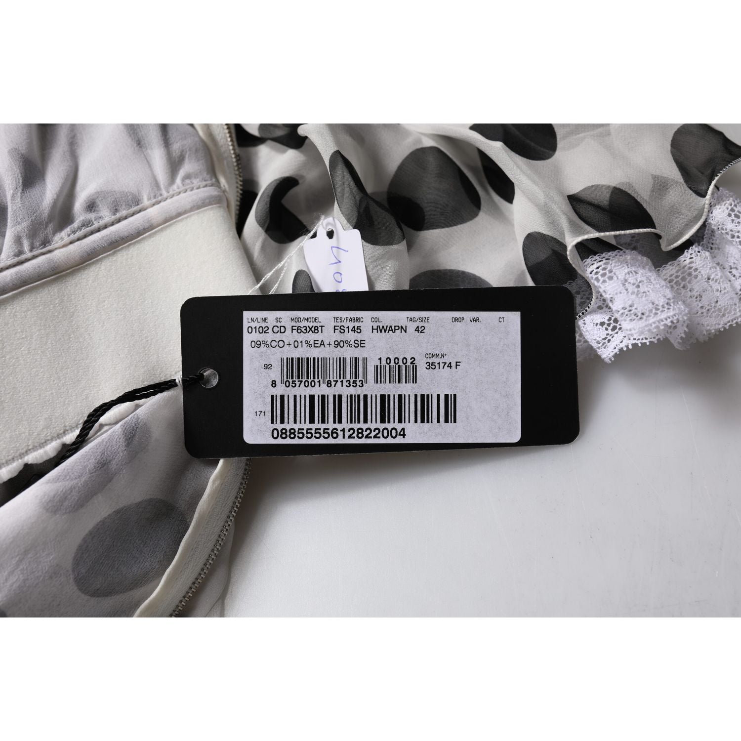 Dolce & Gabbana White Polka Dotted Silk Blend A-line Dress