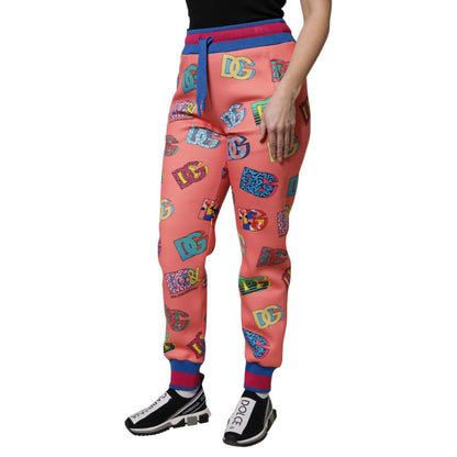 Dolce & Gabbana Pink Logo Monogram Jogger Sweatpants Pants