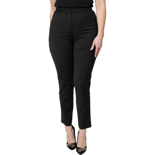 Dolce & Gabbana Black Polyester High Waist Slim Pants PAN75969-40