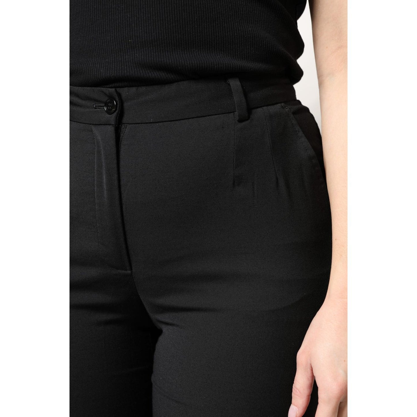Dolce & Gabbana Black Polyester High Waist Slim Pants PAN75969-40