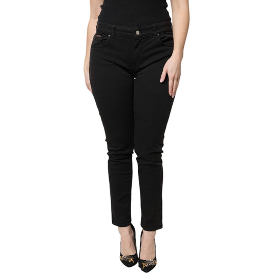 Dolce & Gabbana Black Cotton High Waist Skinny Denim Jeans PAN75973-46