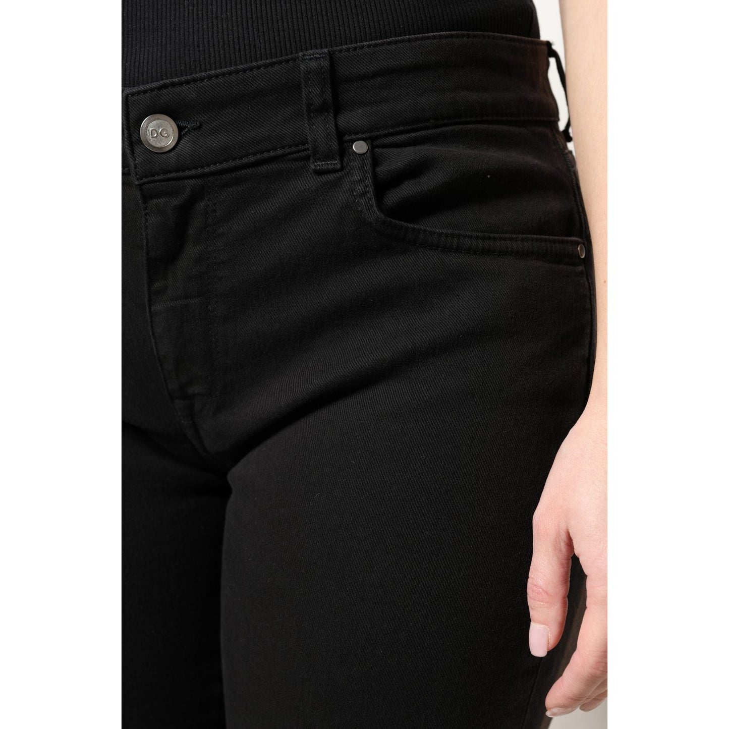 Dolce & Gabbana Black Cotton High Waist Skinny Denim Jeans PAN75973-46