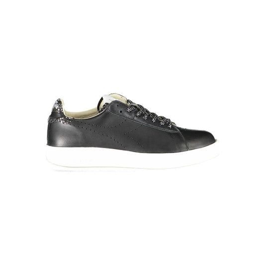 Diadora Black Leather Women Sneaker Diadora Dark Slate Gray