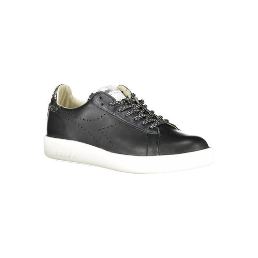 Diadora Black Leather Women Sneaker Diadora Dark Slate Gray