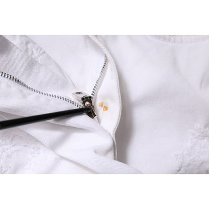 Dolce & Gabbana White Cotton High Waist Skinny Denim Jeans