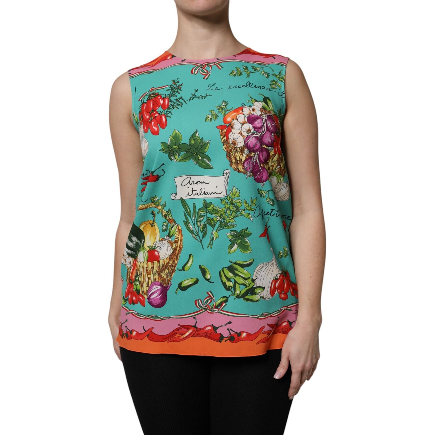 Dolce & Gabbana Multicolor Floral Silk Sleeveless Tank Top