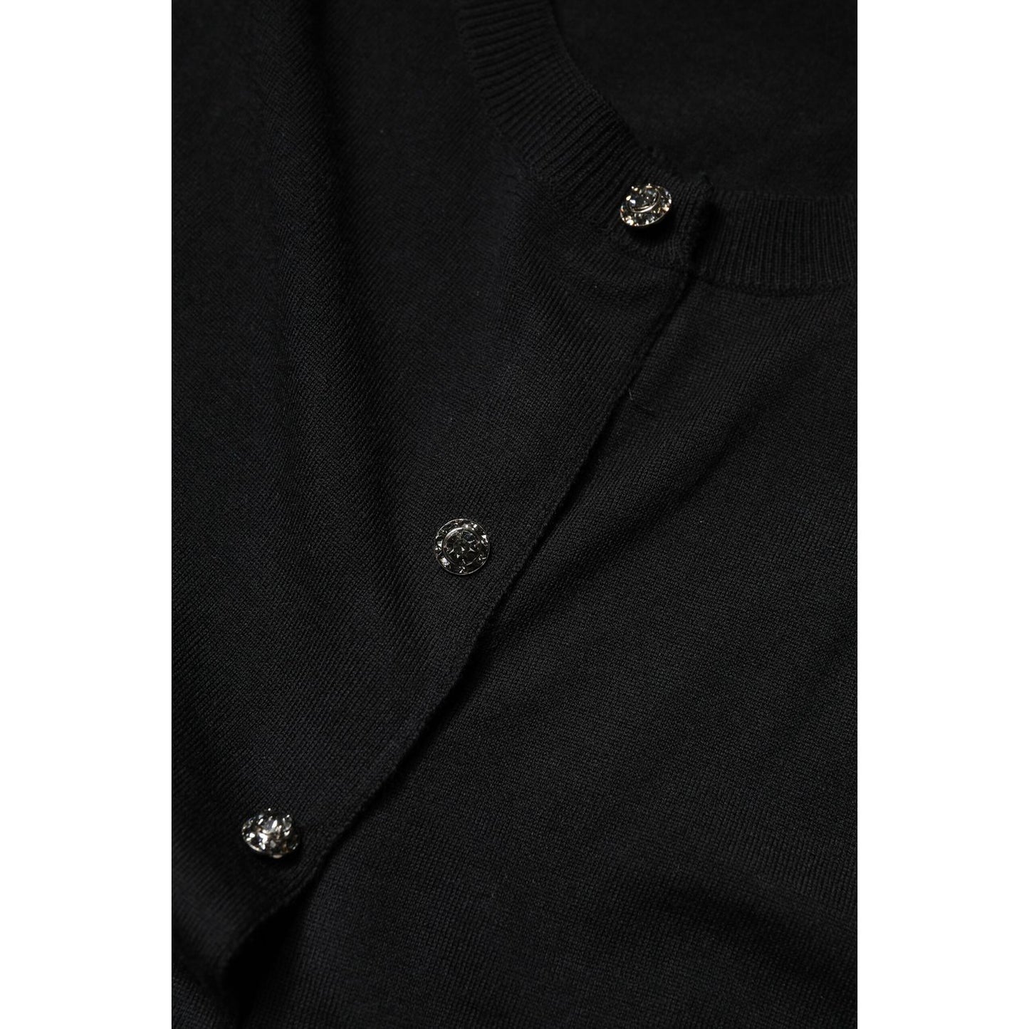 Dolce & Gabbana Black Button Down Short Sleeve Blouse Top