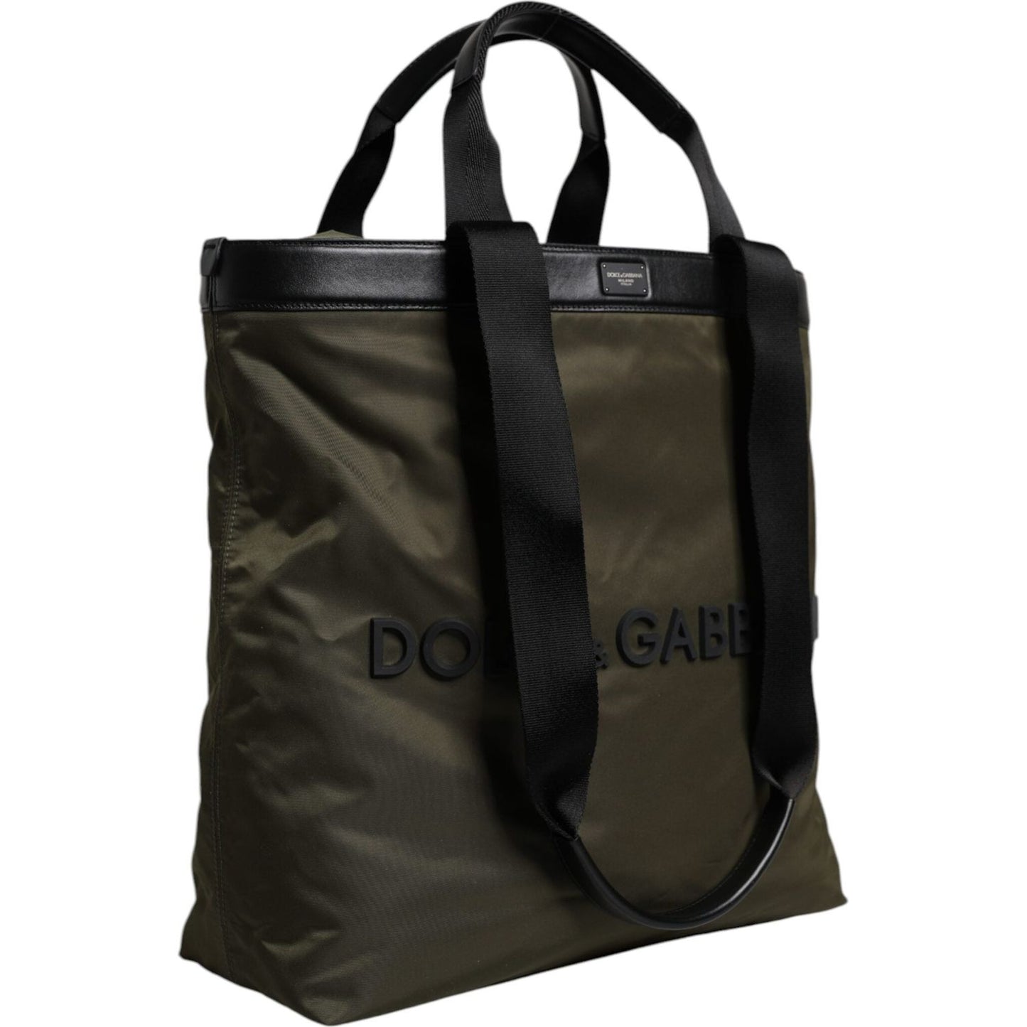 Dolce & Gabbana Military Green Nylon Shoulder Strap Tote Bag BAG4339