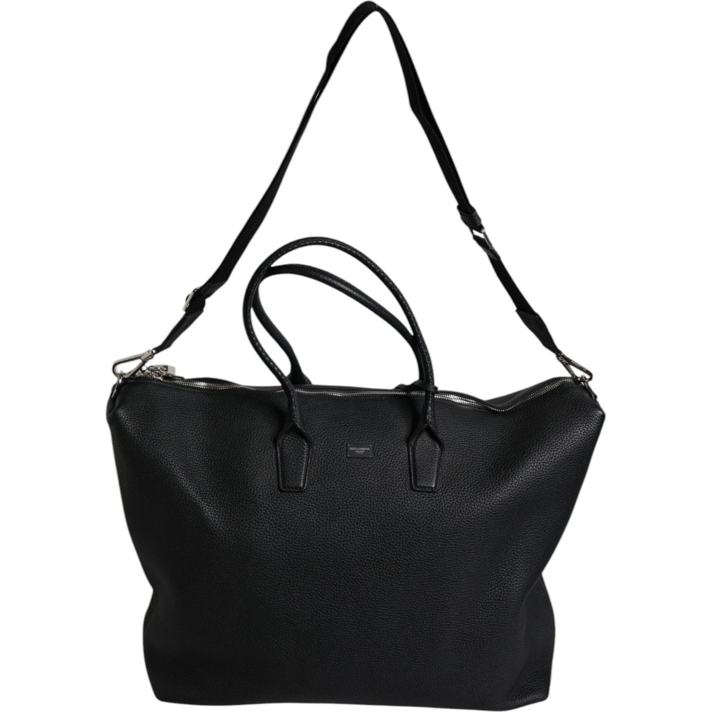 Dolce & Gabbana Black Calfskin Leather Hand Shoulder Duffle Bag