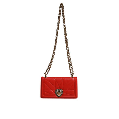 Dolce & Gabbana Red Quilted Devotion Crossbody Chain Phone Cover Bag