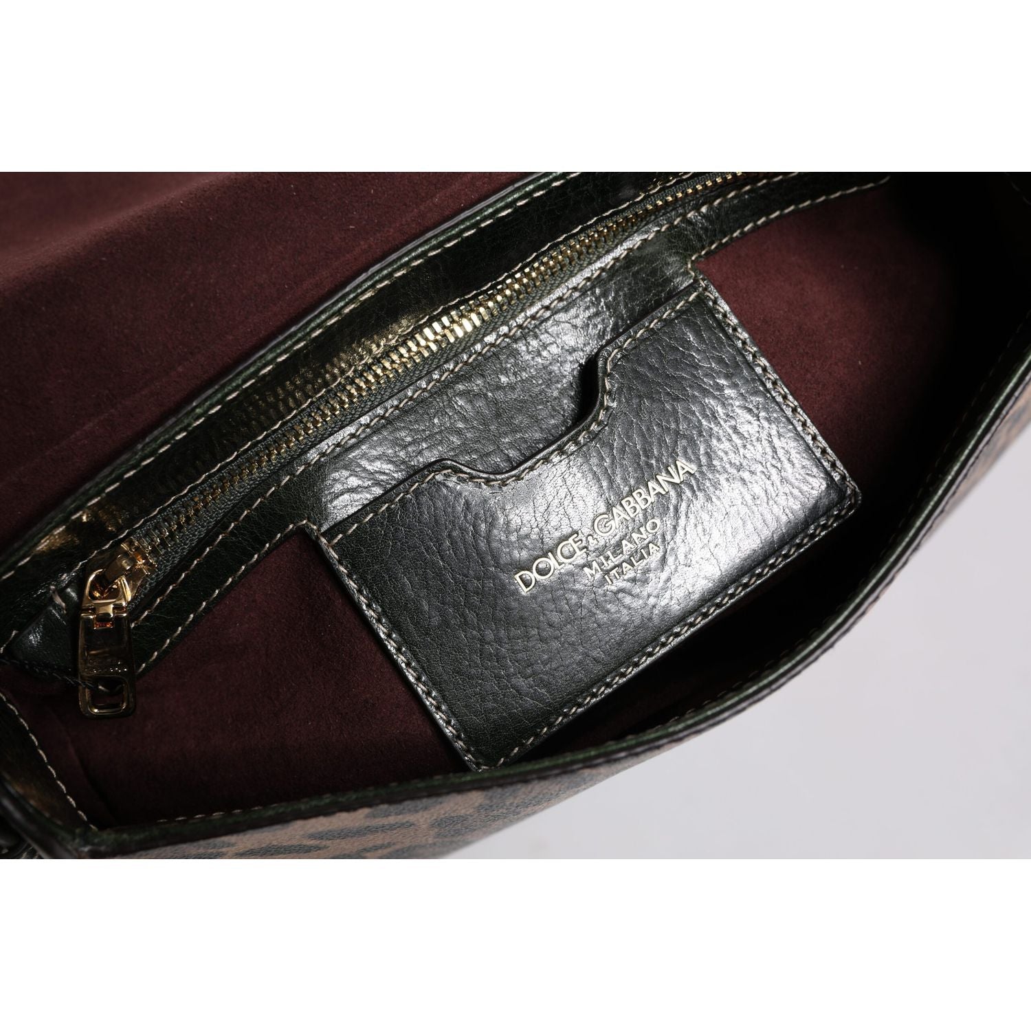 Dolce & Gabbana Black Brown Leopard Leather Shoulder Strap Bag