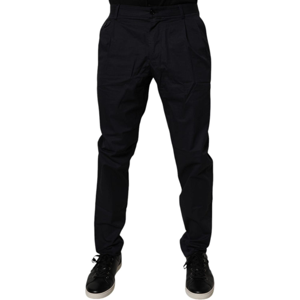 Dolce & Gabbana Dark Blue Cotton Tapered Formal Pants PAN75036-48