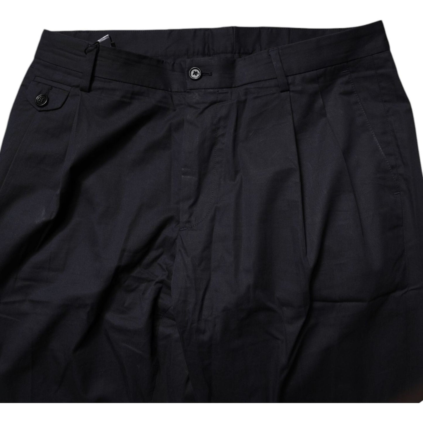 Dolce & Gabbana Dark Blue Cotton Tapered Formal Pants PAN75036-48