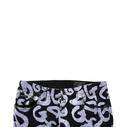 Dolce & Gabbana Black Logo Monogram Cotton Skinny Denim Jeans