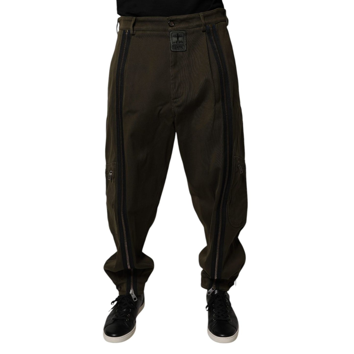 Dolce & Gabbana Dark Brown Cotton Jogger Cargo Pants