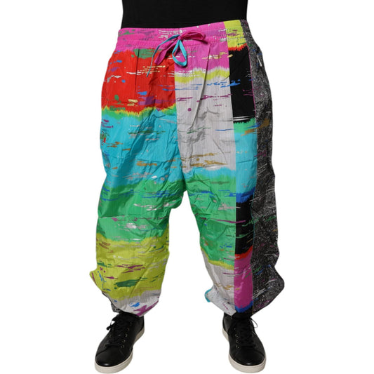 Dolce & Gabbana Multicolor Patchwork Mid Waist Sweatpants Pants PAN75229-60