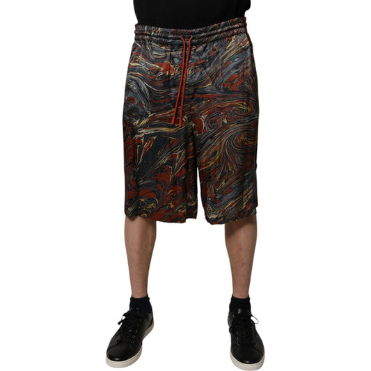 Dolce & Gabbana Multicolor Marble Print Trouser Bermuda Shorts PAN75238-48