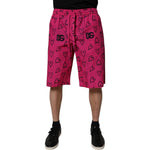 Dolce & Gabbana Pink Cotton Heart Print Bermuda Shorts PAN75741-48