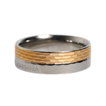 Dolce & Gabbana Gold Silver Tone Real Brass DG Logo Ring