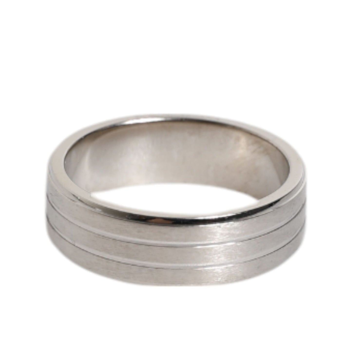 Dolce & Gabbana Silver Tone Brass Clear Crystal DG Logo Ring SMY10639-54
