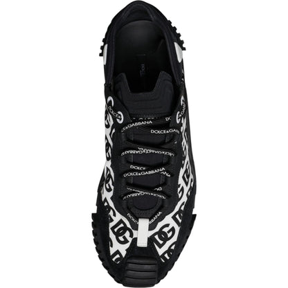 Dolce & Gabbana Black Logo Lace Up Low Top NS1 Sneakers Shoes