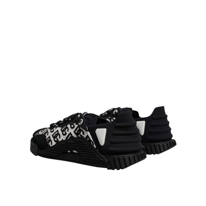 Dolce & Gabbana Black Logo Lace Up Low Top NS1 Sneakers Shoes