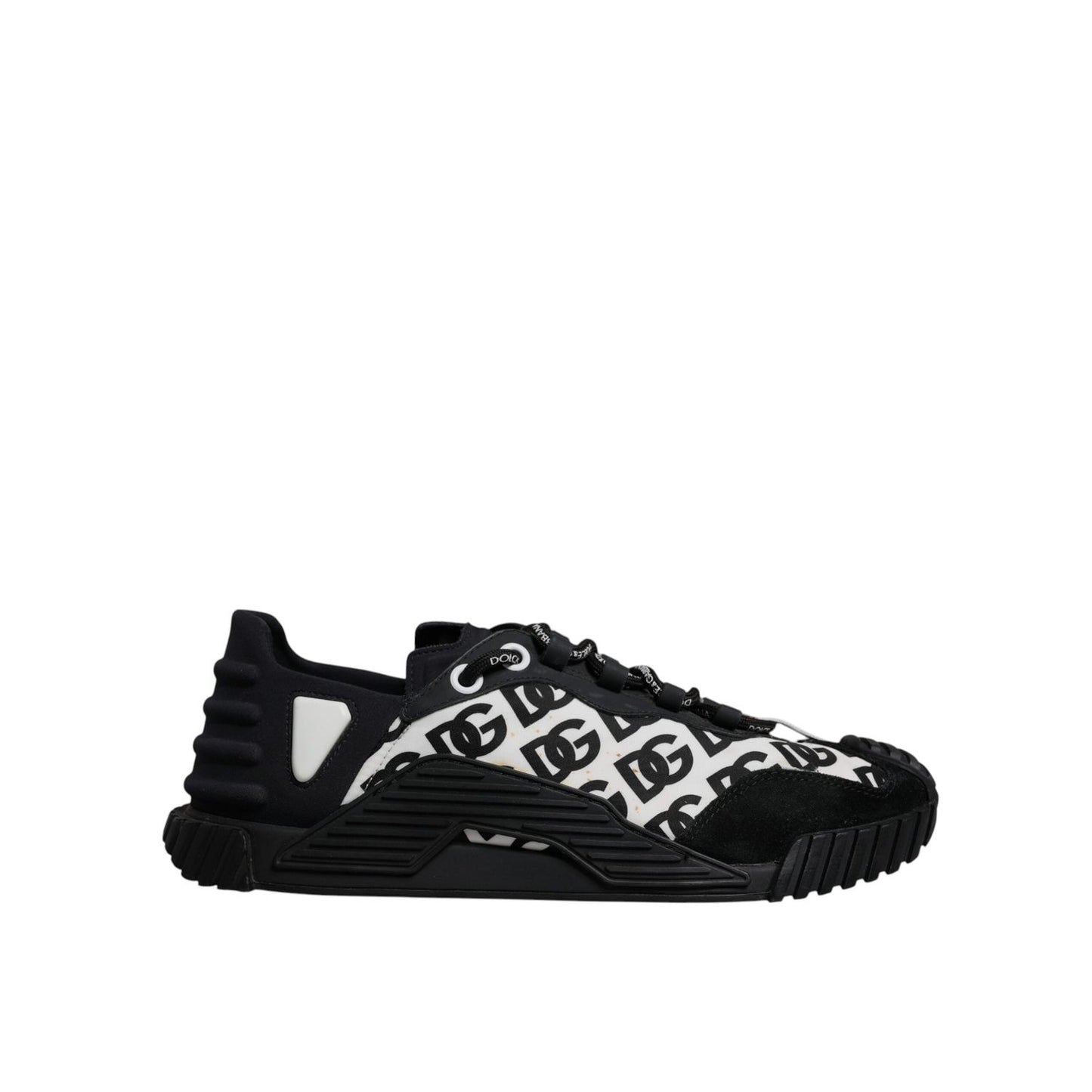 Dolce & Gabbana Black Logo Lace Up Low Top NS1 Sneakers Shoes